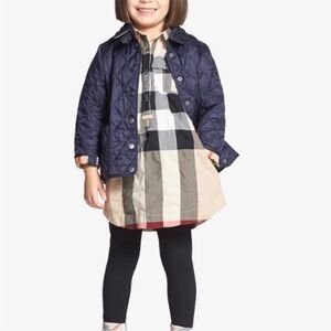 Navy Blue Burberry Quilted Children’s Jacket  6Y Classic Plaid Preppy Designer
